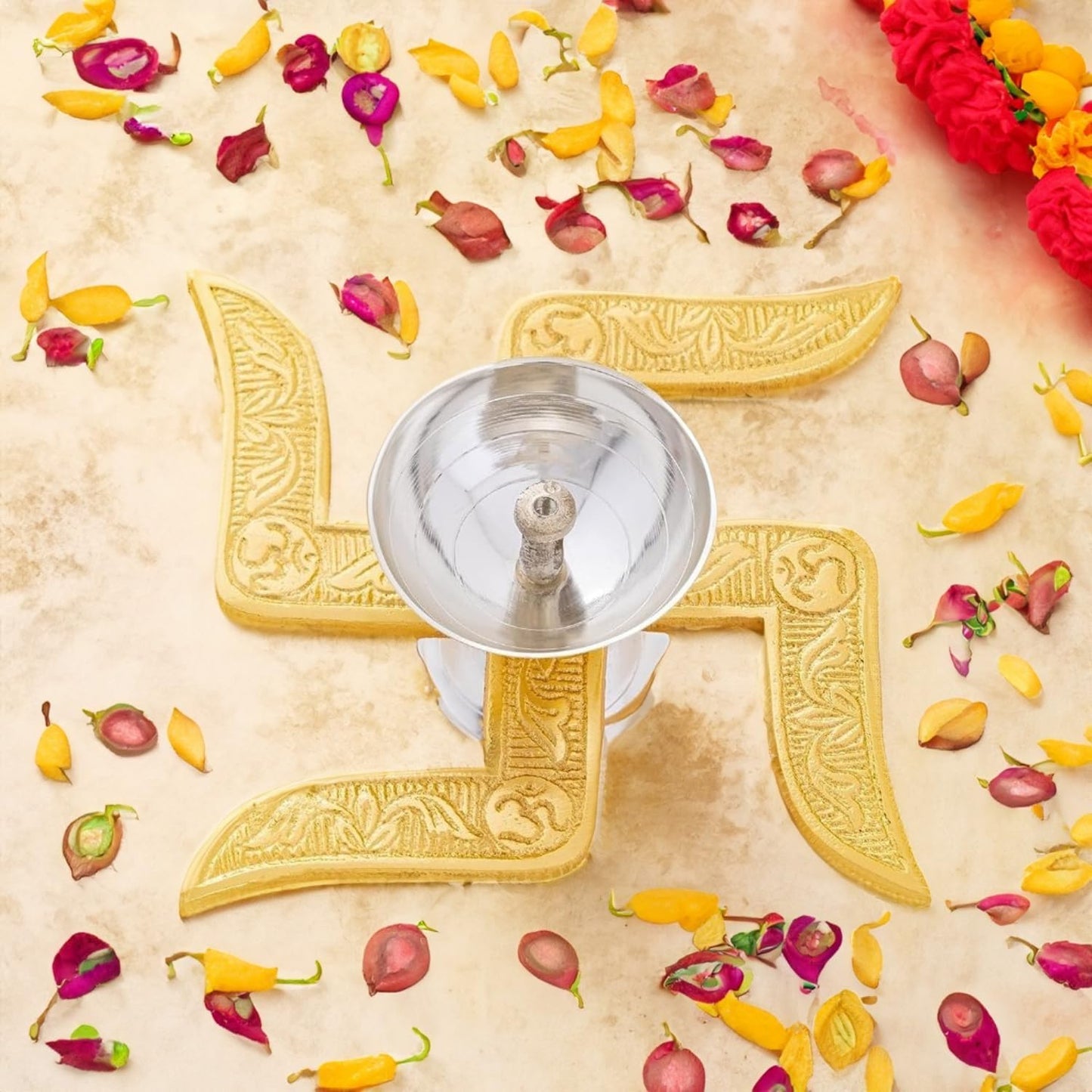 Swastik Akhand diya with velvet box