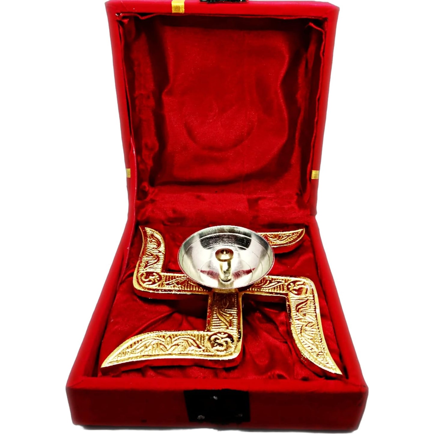 Swastik Akhand diya with velvet box