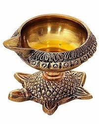 Brass tortoise stand oil diya/ kuber diya